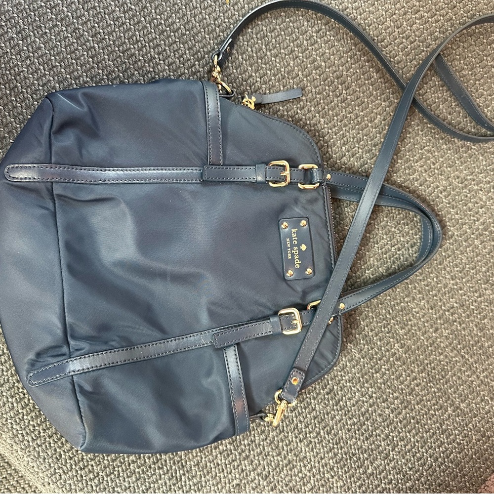 Kate Spade Blue Shoulder Bag with Gold Hardware
